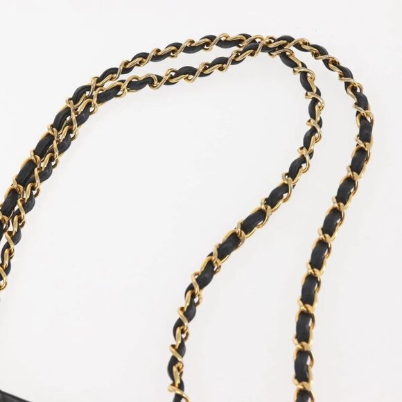 CHANEL Matelasse Chain Shoulder Bag Grained Calf Skin Black Gold CC Auth BA5773 - Picture 9 of 16